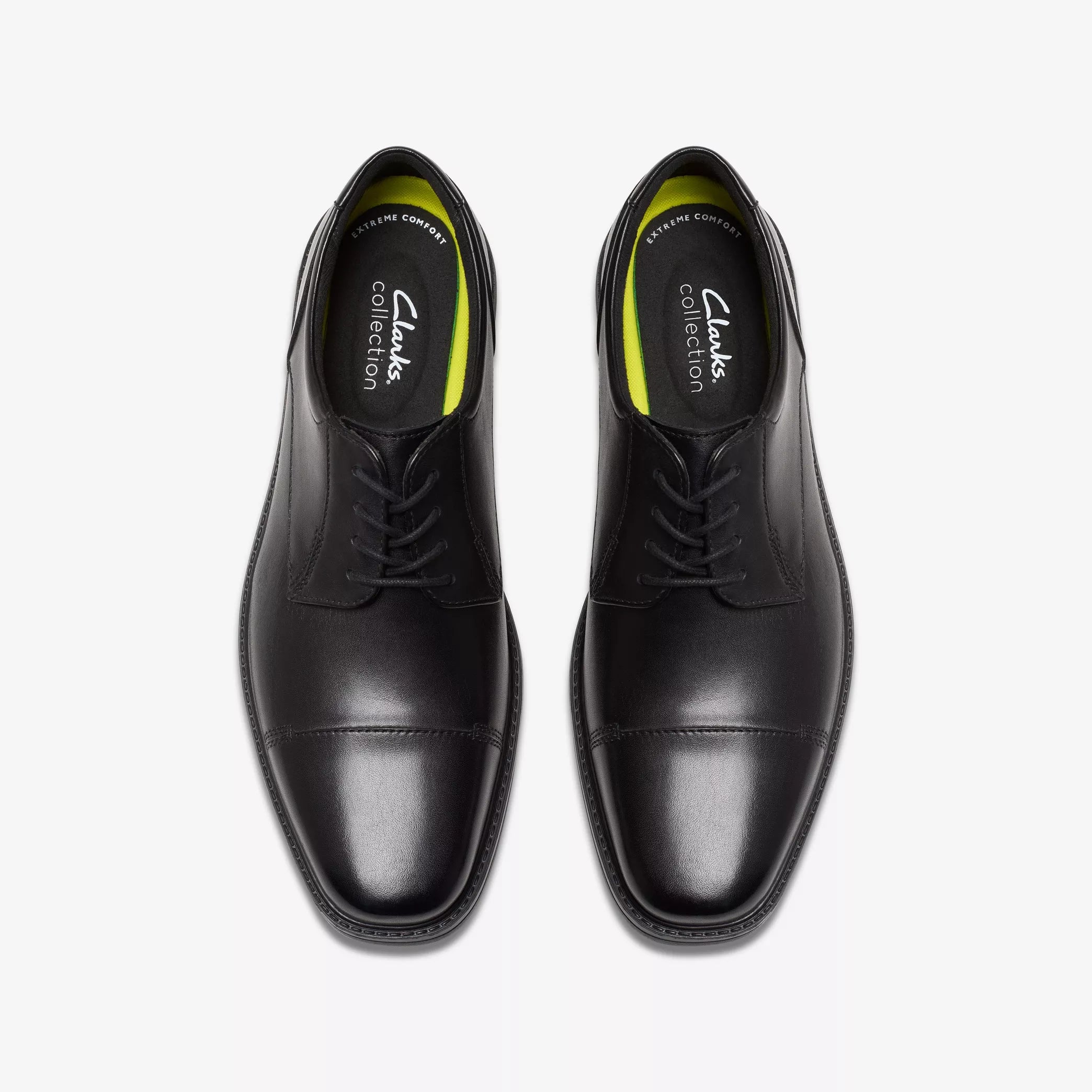 Clarks Wenham Cap II Black Leather - Men's shoes