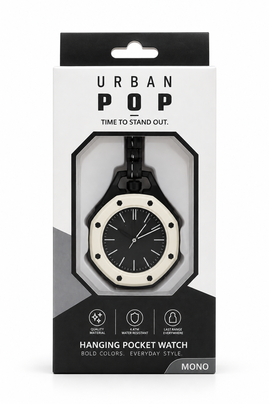 URBAN POP HANGING POCKET WATCH BLACK