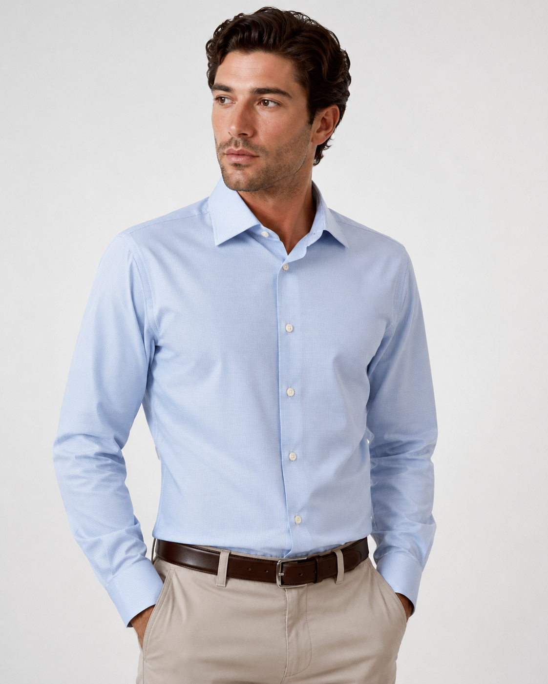DOPPELGÄNGER BLUE PATTERNED SHIRT FOR MEN