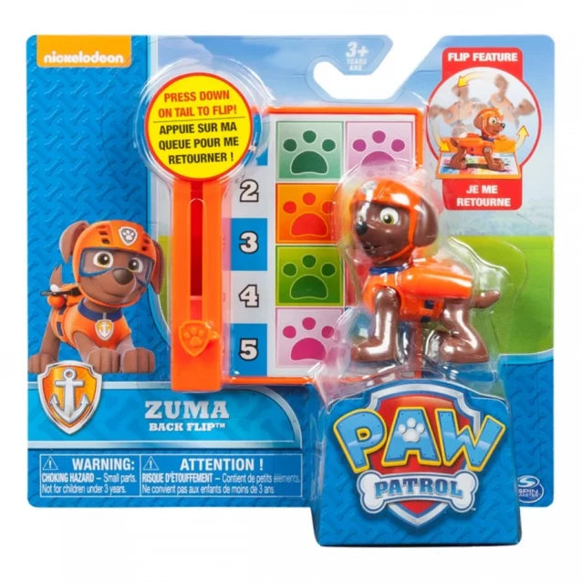 Paw patrol action pack pup character zuma back flip