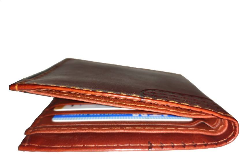 Men’s Brown Artificial Leather Mini Wallet - 5 Card Slots