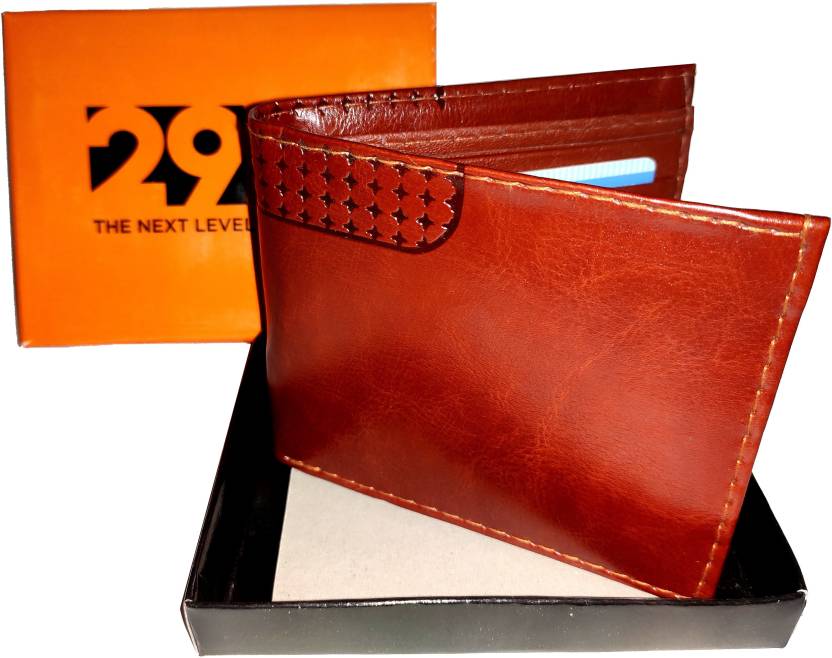 Men’s Brown Artificial Leather Mini Wallet - 5 Card Slots