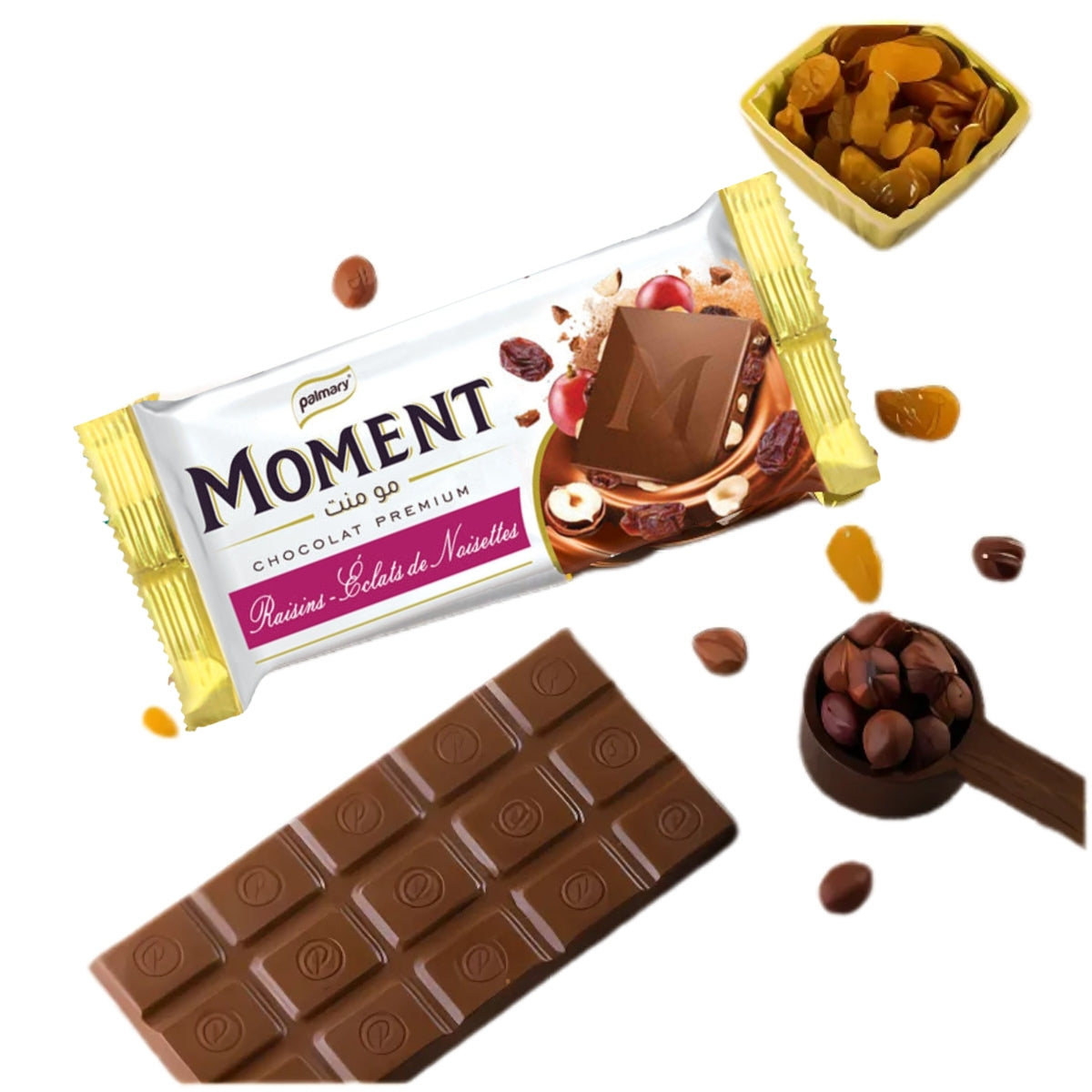 Palmary Moment Chocolate Premium Raisins eclats de noisettes 90g