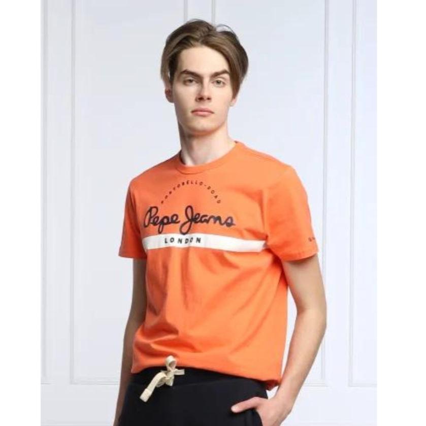 Pepe Jeans Men's Squash Orange T-Shirt Vibrant Style & Comfort