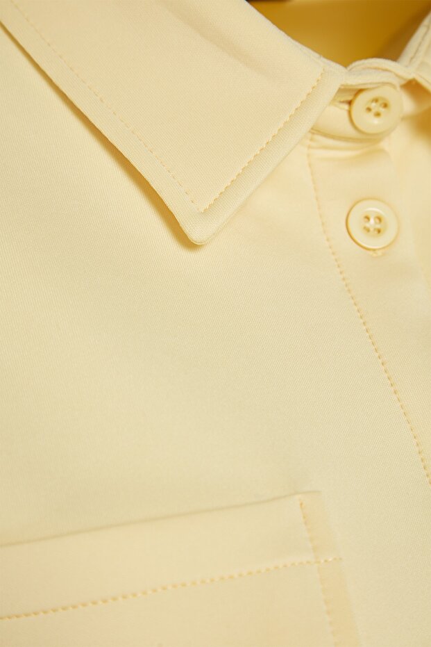 TRENDYOL WOMEN SET Yellow Diving Shirt and Pants Set with Pocket Details