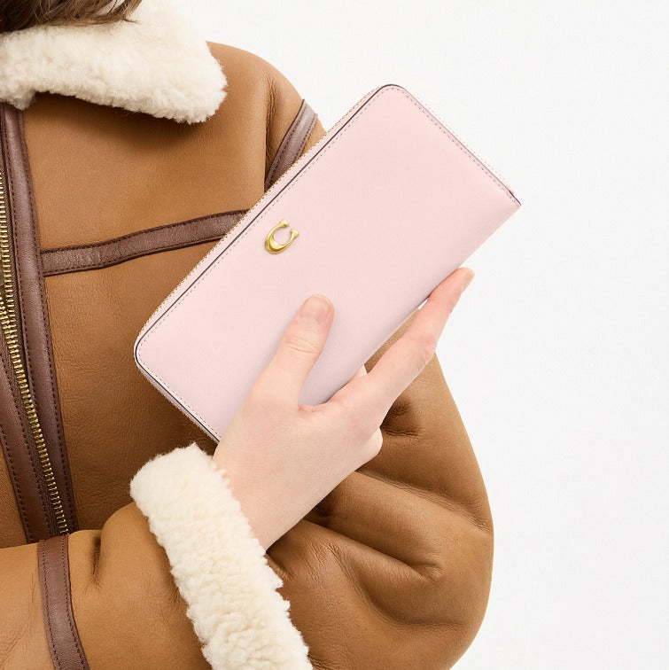 COACH Essential Slim Accordion Zip Wallet in Rose Gold