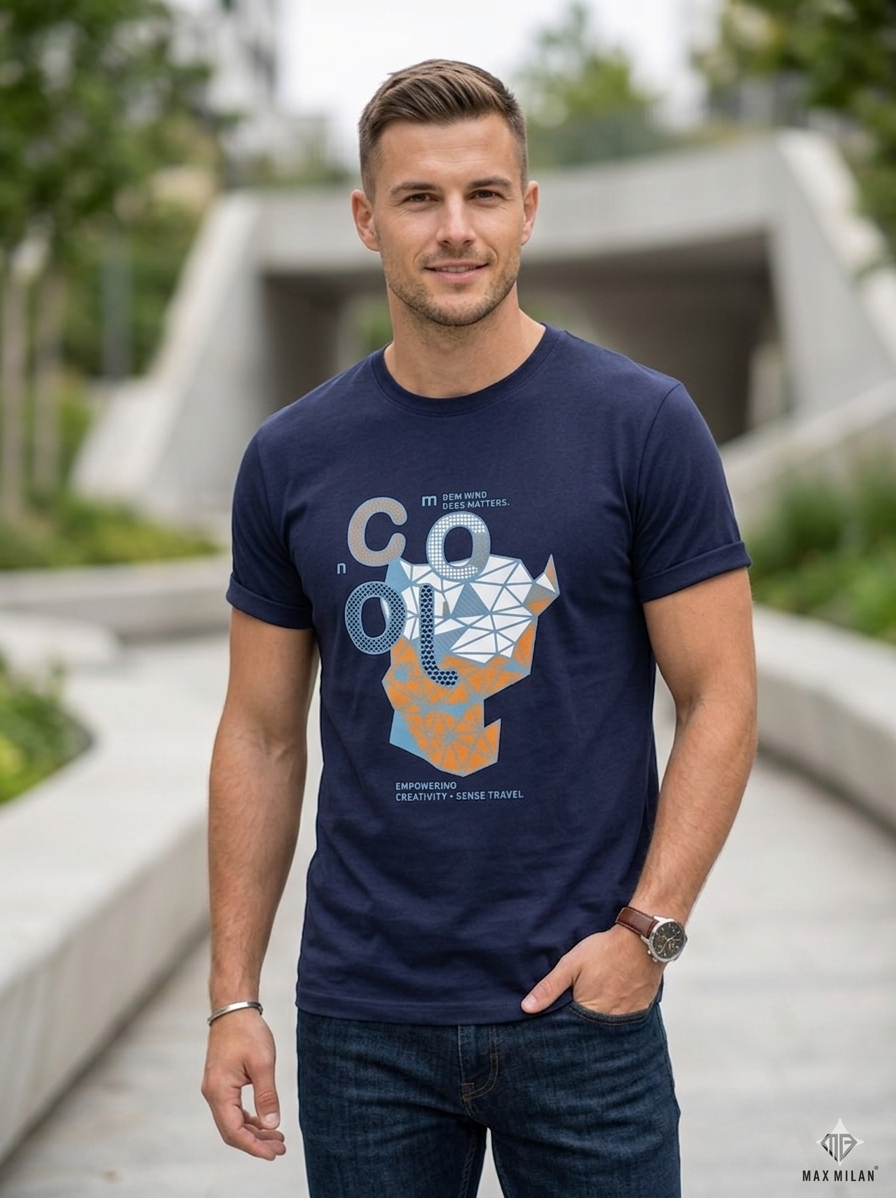 MAX MILAN NAVY "cool" T-SHIRT FOR MEN