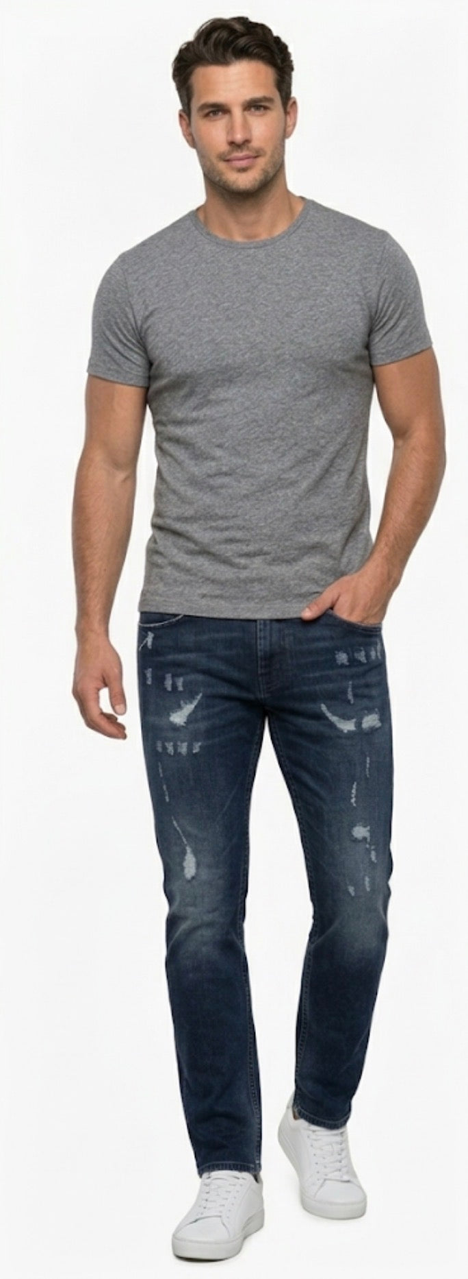 REPLAY RIPPED SKINNY JEANS FOR MEN
