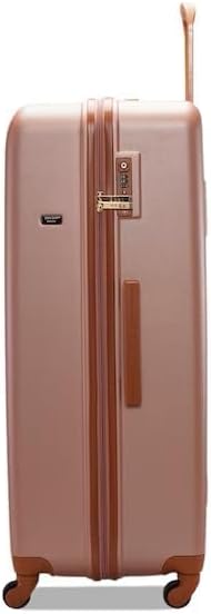 DKNY PROMO INTL PM1 ABS/PC Film Material Hard Lightweight Spinner Suitcase with TSA Lock Luggage (PRIM ROSE, 32-Inch)
