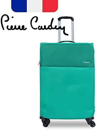 Pierre Cardin Luggage Softside Lightweight Suitcase for Travel, TSA Approved Lock, Anti Theft Double Zipper, Mercury Collection (Set of 3, Teal)