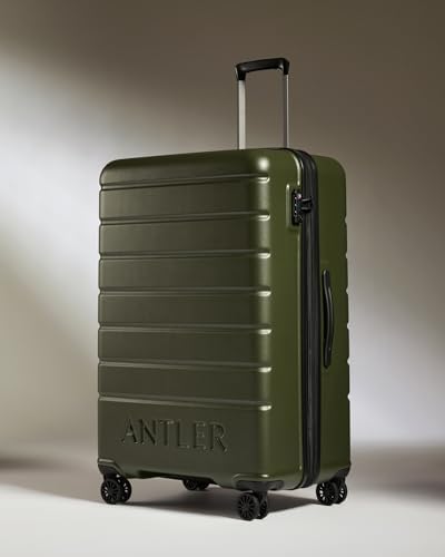 ANTLER - Logo Hard Shell Cabin Suitcase, 55x40x20cm 35.2L, Lightweight & Small, 4 Spinner Wheels - Adjustable Handle,