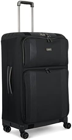 ANTLER Luggage Titus Softside International Lock suitcase for travel and business with USB Charging Port (Checked Luggage 24 Inch, Black)