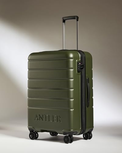 ANTLER - Logo Hard Shell Cabin Suitcase, 55x40x20cm 35.2L, Lightweight & Small, 4 Spinner Wheels - Adjustable Handle,