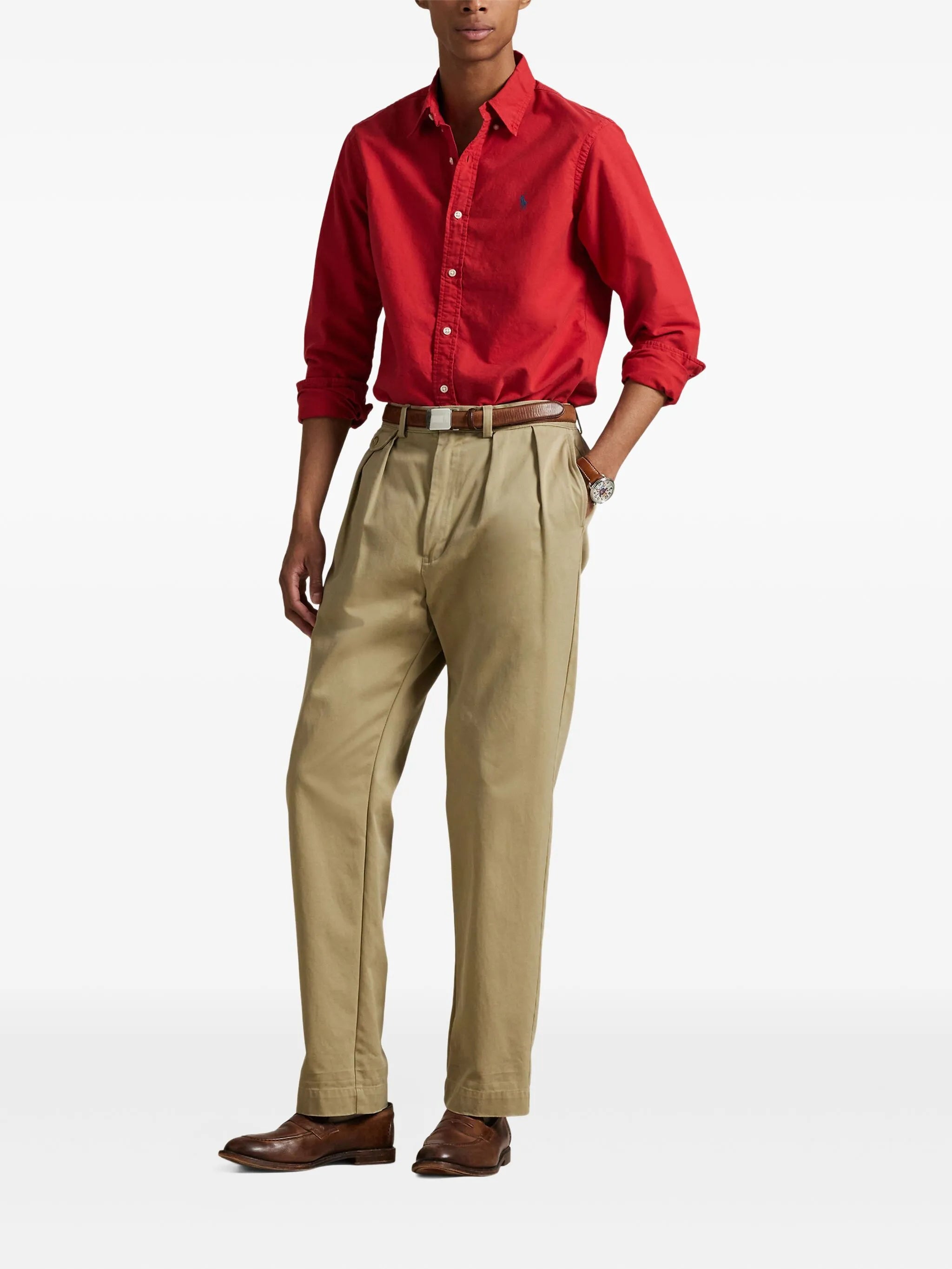 Polo Ralph Lauren embroidered-logo shirt RED