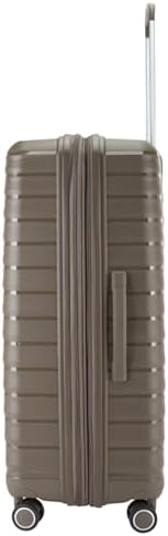Pierre Cardin Luggage Lightweight Suitcase for Travel,Unbreakable Luggage, 4 Sppiner Wheels.Set of 3 (Khaki)