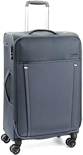 Pierre Cardin Luggage Softside Lightweight Suitcase for Travel, TSA Approved Lock, Anti Theft Double Zipper, Nantes Collection (Checked Luggage 28 Inch, Dark Grey)