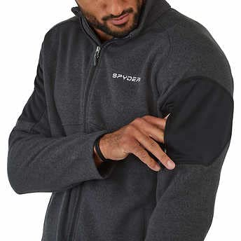 SIZE: M - Spyder Men's Empire Full Zip Jacket, Gray/Black, Medium