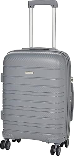 Pierre Cardin UNBREAKABLE Luggage for travel, ANTI Theft Double Zipper Suitcase, 4 Double Wheels (Set of 4, Grey)