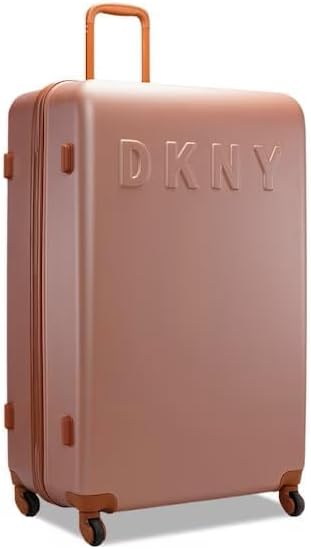 DKNY PROMO INTL PM1 ABS/PC Film Material Hard Lightweight Spinner Suitcase with TSA Lock Luggage (PRIM ROSE, 32-Inch)