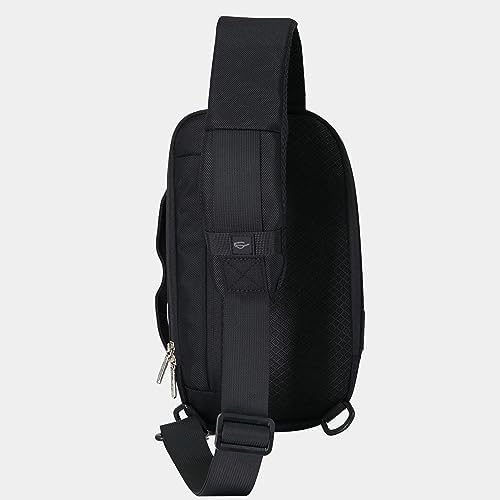 Pierre Cardin Anti Theft Crossbody Sling Bag Waterproof Shoulder PU Backpack Men's Lightweight Shoulder Chest Crossbody Bags with USB Charging Port