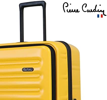 Pierre Cardin Front Zipper Luggage Lightweight Hardside Suitcase for Travel, TSA Approved, ANTI Theft Double Zipper (Set of 3, Yello