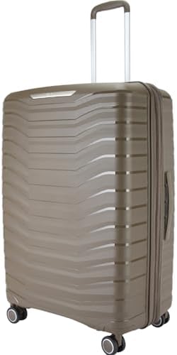 Pierre Cardin Luggage Lightweight Suitcase for Travel,Unbreakable Luggage, 4 Sppiner Wheels.Set of 3 (Khaki)