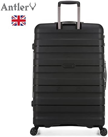 ANTLER Lincoln Collection UNBREAKABLE Luggage TSA Approved Expandable Double Zipper Suitcase for travel,Unisex, UK BRAND (Black, Checked Luggage-24 Inch)