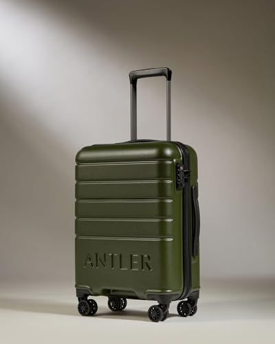 ANTLER - Logo Hard Shell Cabin Suitcase, 55x40x20cm 35.2L, Lightweight & Small, 4 Spinner Wheels - Adjustable Handle,