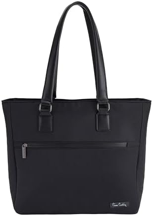 Pierre Cardin Softside Luggage Set of 5 Ultra Light Weight 4 Wheels TSA Approved (BLACK)