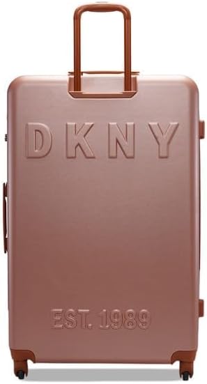 DKNY PROMO INTL PM1 ABS/PC Film Material Hard Lightweight Spinner Suitcase with TSA Lock Luggage (PRIM ROSE, 32-Inch)