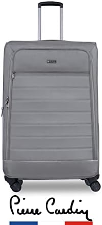 Pierre Cardin Lightweight Luggage TSA Approved Suitcase for Travel, ANTI Theft Double Zipper, 4 Double Wheels, Gallen Collection (Set of 3, Grey)