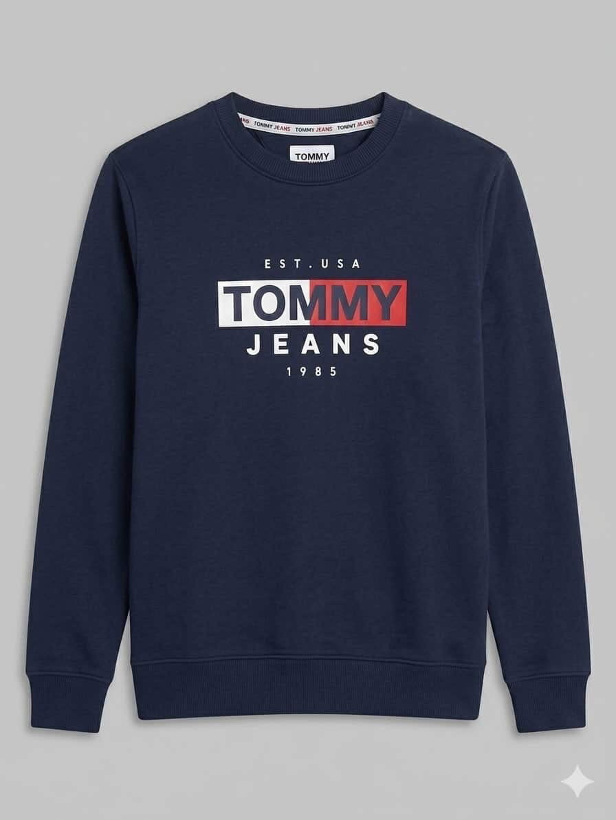 TOMMY JEANS NAVY SWEATSHIRT FOR MEN