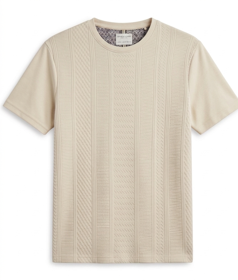 Denim & Flowers Beige Mens Shirt