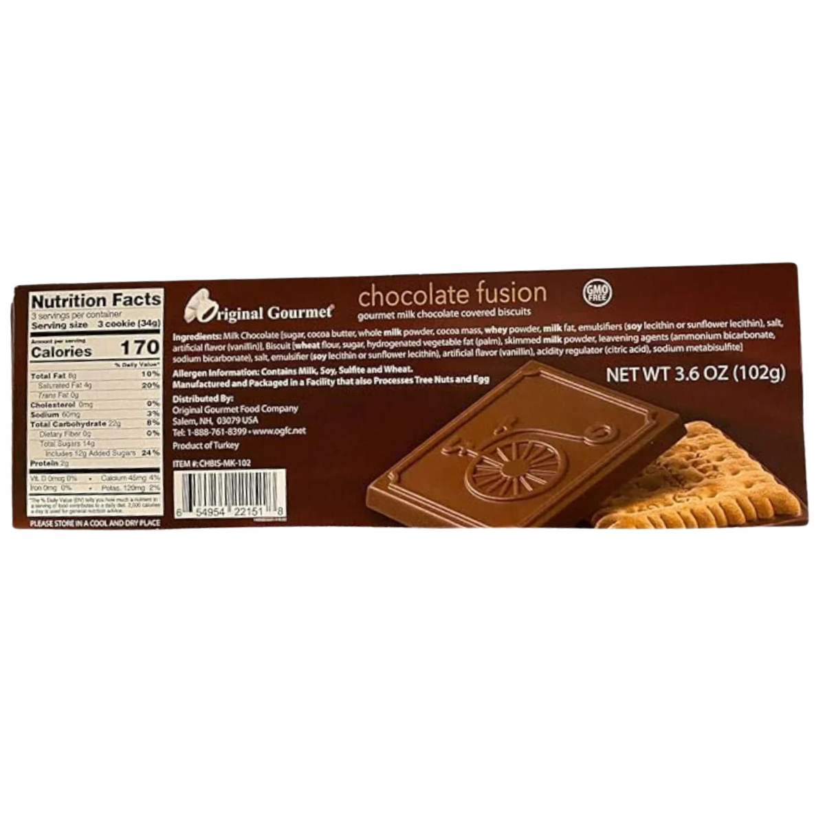 Original Gourmet Fusion Milk Chocolate Biscuit 102g