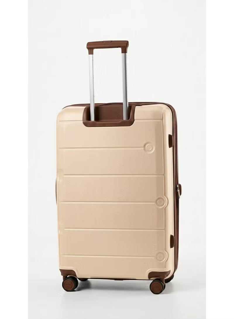 Pierre Cardin Signature PP Luggage Set 3PCS 21/26/30" Expandable Spinner Wheels – Champagne