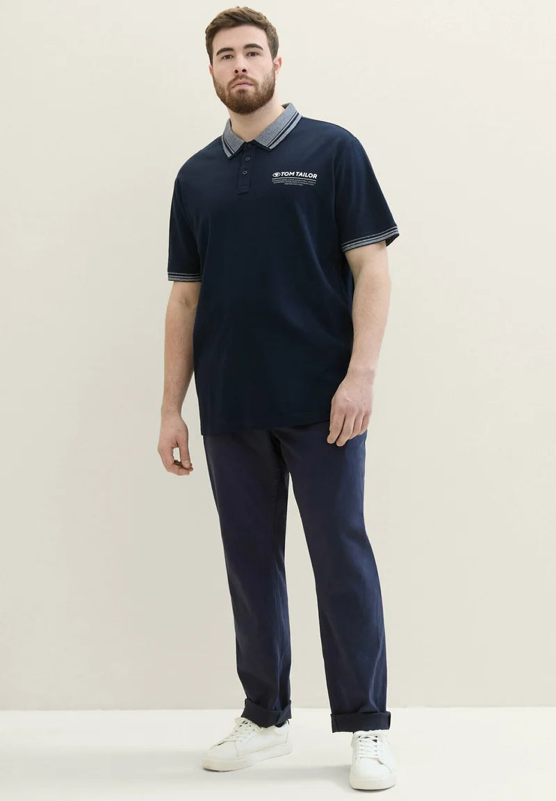 TOM TAILOR PLUS - MIT LOGO PRINT - Polo Shirt - Sky Captain Blue