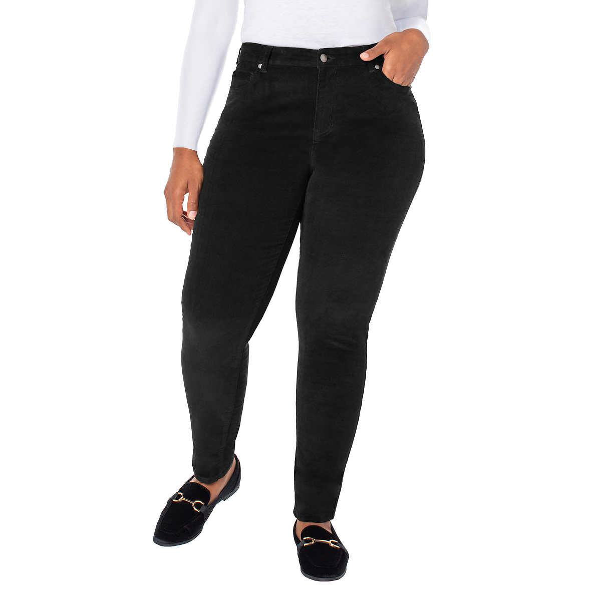 SIZE: 29 - Well Worn Women High Rise Corduroy Skinny Pant (Black 08/29)