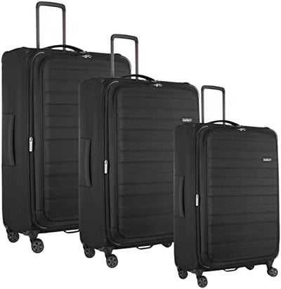 Antler Lightweight Luggage TSA Approverd suitcase for travel and business, from UK (Set of 3, Black)