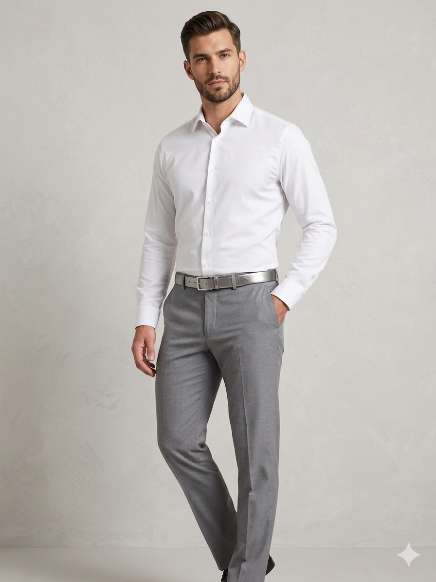 TOMMY HILFIGER GREY TROUSERS FOR MEN