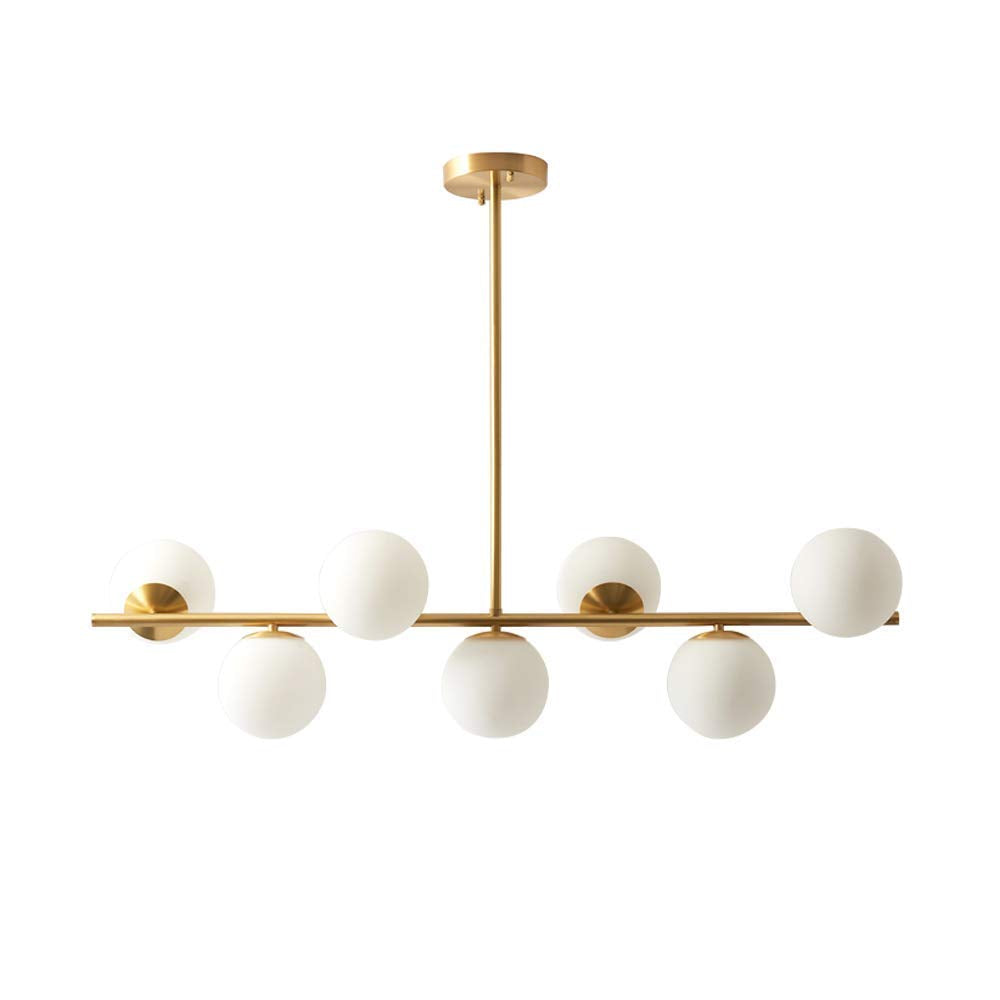 KCO Lighting Modern Brass Linear Chandelier Pendant Light, Gold and White