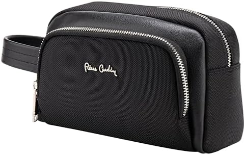Pierre Cardin Unisex Essential Water Repellent Washbag For Travel, Men Multi Purpose Pouch For Office And Travel PB87079 Black