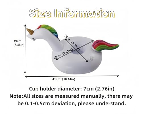 2 Pack Floating Drink Holder, Unicorn Drink Floaties for Pool,Floating Cup Holder for Pool Inflatable Drinking Holder Beer Floaties for Pool for Parties and Summer Pool Water Fun(White)-BIGMOUTH