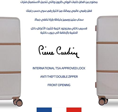 Pierre Cardin Luggage TSA Approved Suitcase for Travel, ANTI Theft Double Zipper Travel bag, Skyline Collection (Set of 3, Champagne)
