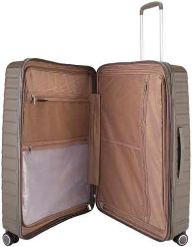 Pierre Cardin Luggage Lightweight Suitcase for Travel,Unbreakable Luggage, 4 Sppiner Wheels.Set of 3 (Khaki)