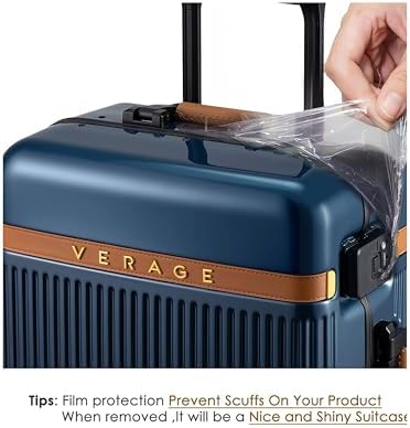 VERAGE Aluminum 28 Inch Suitcase Hard side Spinner Luggage (Blue)