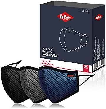 Lee Cooper Cotton Face Masks with HeiQ HyProTecht Filter and Minimum Fogging for Glasses Wearers