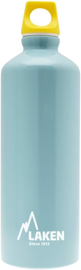 Laken Futura Aluminum Water Bottle, Narrow Mouth, Screw-On Lid with Loop, Leakproof, BPA Free, Made in Spain, 34oz,Lite Blue