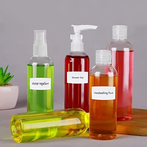 Sonada Travel Bottle Toiletries Set of 4 Empty Clear Plastic Bottles with Disc Top Flip Cap BPA-Free Containers With PVC Bag For Shampoo, Lotions, Liquid Body Soap, Creams, sanitiser (Set of 5)