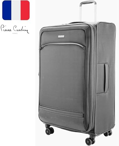 Pierre Cardin Luggage Softside Lightweight Suitcase for Travel, TSA Approved Lock, Anti Theft Double Zipper, Mercury Collection (D.Grey)