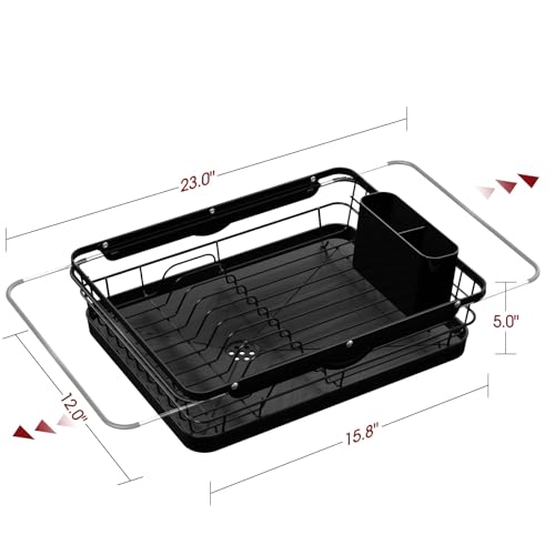 Sakugi Dish Drying Rack - Stainless Steel Dish Rack with Drainboard for Kitchen